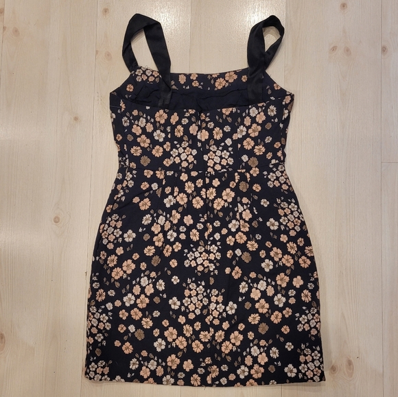 NEW Anthropologie Maeve Jacquard Mini Dress Navy Floral Sleeveless Strappy - Picture 5 of 5